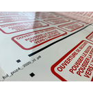 Polymer adhesive foil, white flash, oracal 3551 - UV printing, cutting into the format