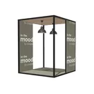 Modular Room Box, 200x200x250cm, rama podstawowa, podłoga systemowa, 2x ściana M50, sufit Panel Lamel, 2x lampa okrągła