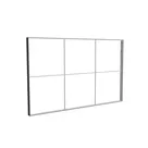 400x250cm - ściana standardowa z wyjściem górnym Modularico M150LED, profil czarny