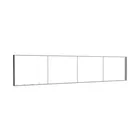 600x125cm - ściana standardowa Modularico M150LED, profil czarny