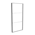185x400cm - ściana standardowa z wyjściem górnym Modularico M150, profil czarny
