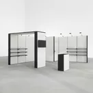 5x5m - stoisko Modularico M50 układ L-01355M50