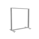 100x100cm - stojąca rama S100D, stopa na kółkach, profil srebrny