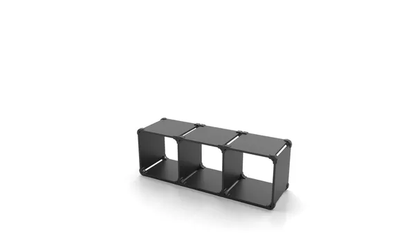 Modular Form bookcase shape K111 - 134x47x40cm - black
