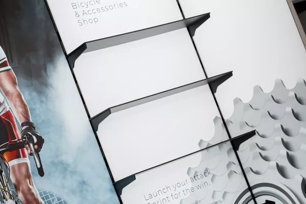 FARO Wall Bookcase - 90x200cm - black color, standard lighting, single-sided graphics Sam ST