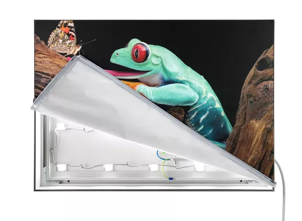 Crame LED Smart Frame S50T - 100x150 cm, argent, LED arrière, graphiques textiles