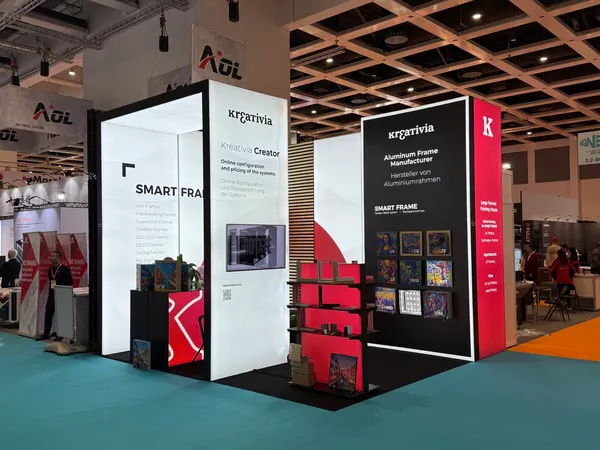 8x8m - Modularico M150 LED booth, L layout - PW-018105M150 [CLONE] [CLONE] [CLONE]