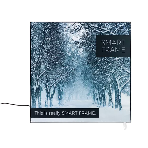 Rama Smart Frame S100 LED - 100x250cm, srebrna, LED krawędziowy, grafika tekstylna z obu stron