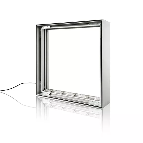 Frame Smart S100 LED Cadre - 100x150cm, argent, LED de bord, graphiques textiles des deux côtés