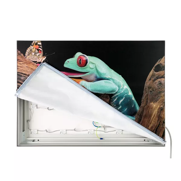 Crame LED Smart Frame S50T - 150x150 cm, argent, LED arrière, graphiques textiles