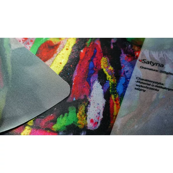 Fabric polyester satin - sublimation printing, cutting