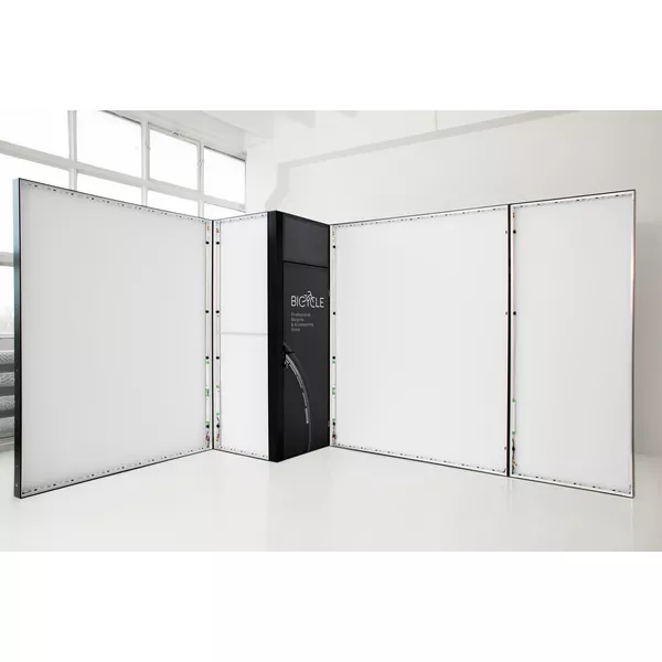 Modularico M100LED Wall - 50x250 cm, Rahmen mit Hintergrundbeleuchtung + einseitige Grafiken auf St.