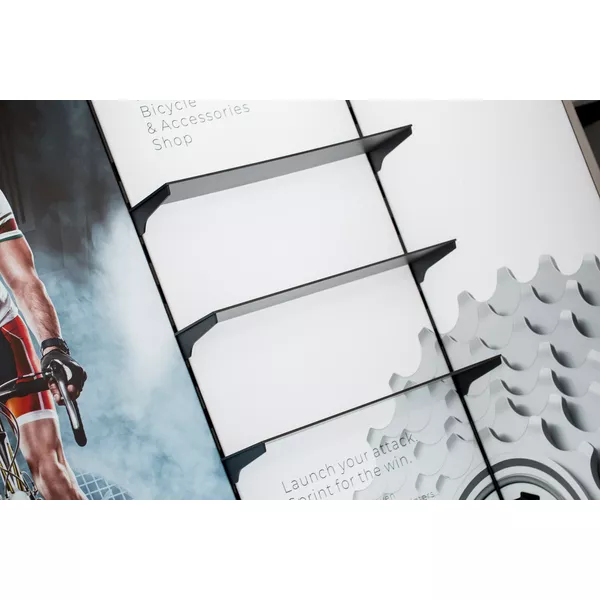 FARO Wall Bookcase - 90x200cm - black color, standard lighting, single-sided graphics Sam ST