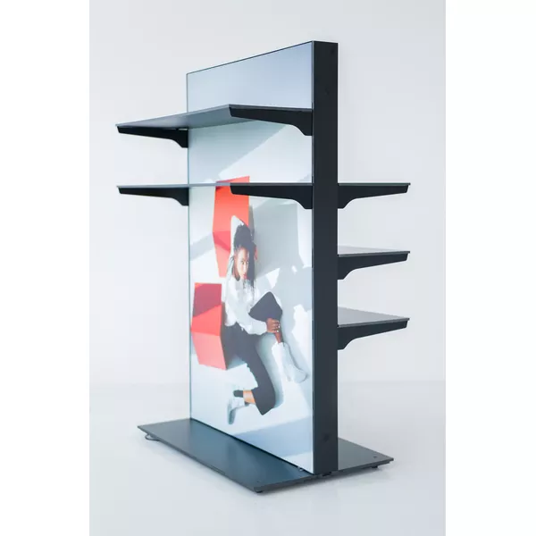 FARO - 90x150cm freestanding bookcase - Standard lighting, single-sided graphics SAM ST