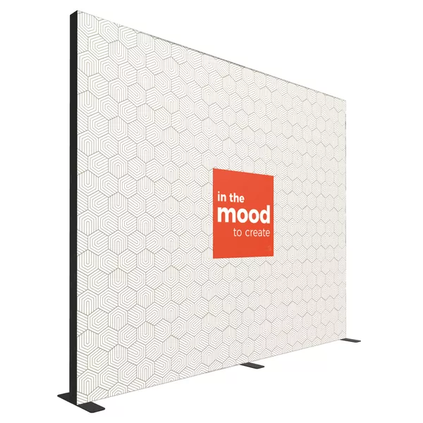 300x250cm - stojąca rama S100 LED, profil czarny, stopy, tkanina z grafiką z 2 stron