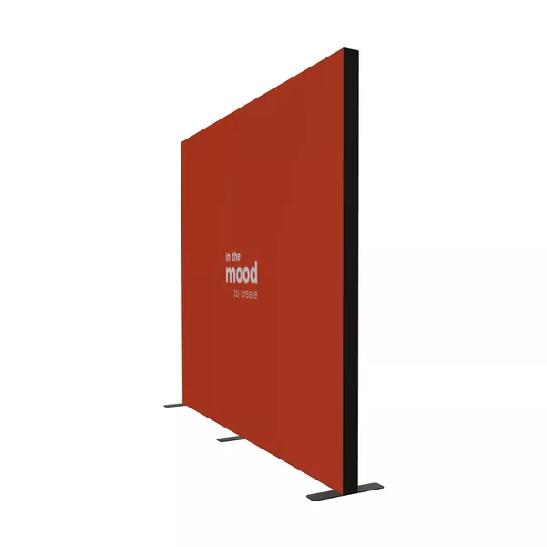 300x250cm - stojąca rama S100 LED, profil czarny, stopy, tkanina z grafiką z 2 stron