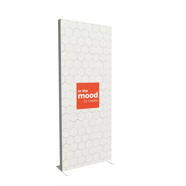 100x250cm - stojąca rama S100 LED, profil biały, stopy, tkanina z grafiką z 2 stron 100x250cm - stojąca rama S100 LED, profil biały, stopy, tkanina z grafiką z 2 stron