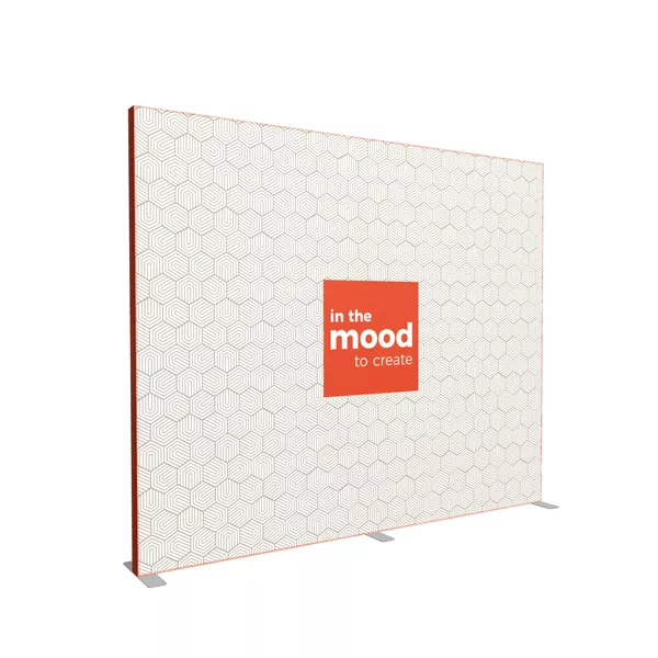 300x250cm - stojąca rama S100 LED, profil kolor RAL, stopy, tkanina z grafiką z 2 stron