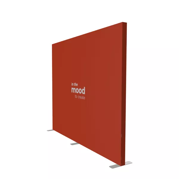 300x250cm - stojąca rama S100 LED, profil kolor RAL, stopy, tkanina z grafiką z 2 stron