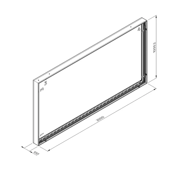 200x100cm - podwieszana na linkach rama S100 LED, profil kolor RAL, tkanina z grafiką 2 strony