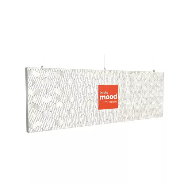 300x100cm - Suspended SEG Frame S100 LED, silver, with fabric