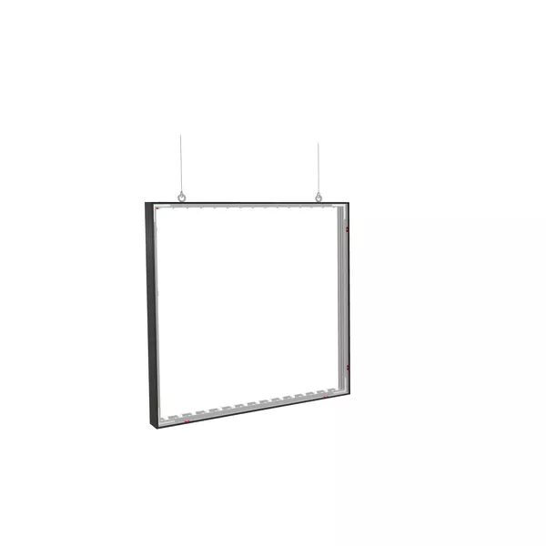 100x100cm - Suspended SEG Frame S100 LED, black, with fabric