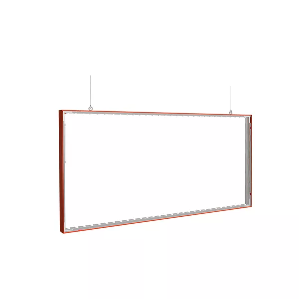 200x100cm - podwieszana na linkach rama S100 LED, profil kolor RAL, tkanina z grafiką 2 strony