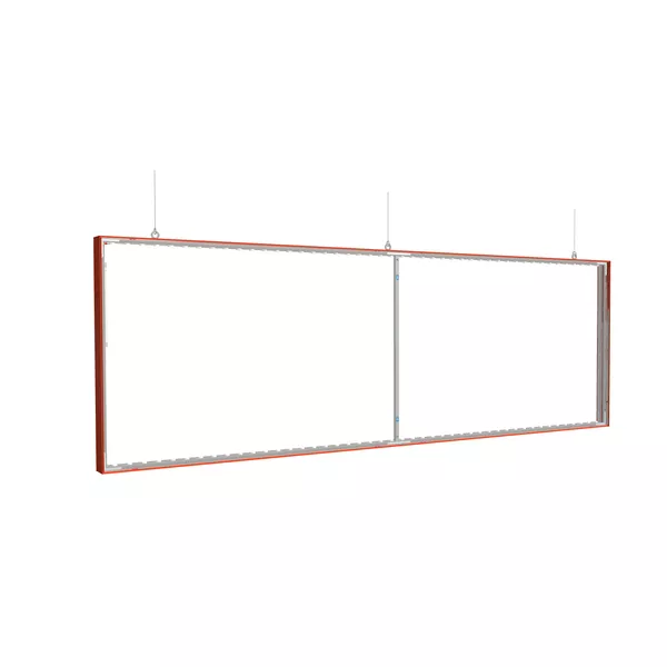 300x100cm - cadre suspendu sur câbles S100 LED, couleur RAL, tissu avec graphique des deux côtés