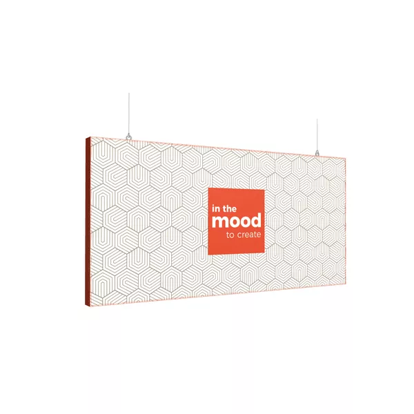200x100cm - podwieszana na linkach rama S100 LED, profil kolor RAL, tkanina z grafiką 2 strony