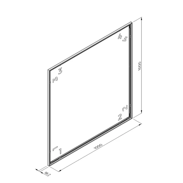 100x100cm - ścienna rama S18, profil srebrny 100x100cm - ścienna rama S18, profil srebrny