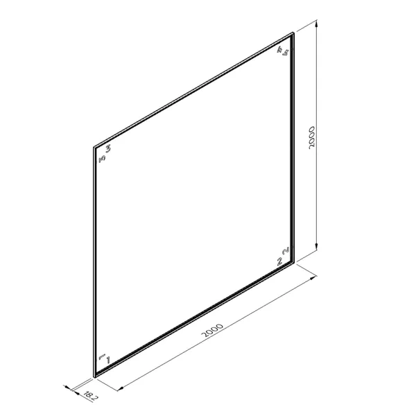 200x200cm - ścienna rama S18, profil srebrny, tkanina z grafiką 200x200cm - ścienna rama S18, profil srebrny, tkanina z grafiką