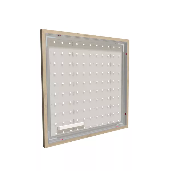 100x100cm - ścienna rama S50T LED, profil srebrny, ramka DECO D2 Dąb