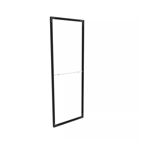 88x250cm - standard wall with upper exit Modularico M50, black profile