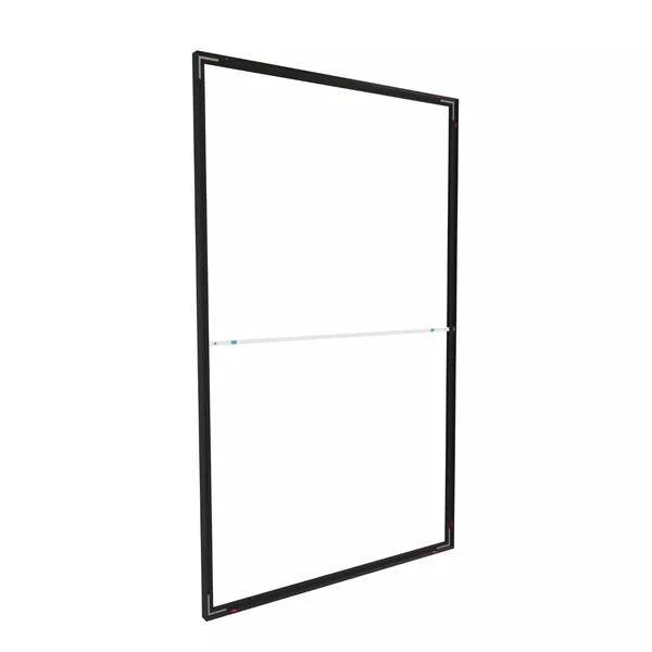 150x250cm - standard wall with upper exit Modularico M50, black profile