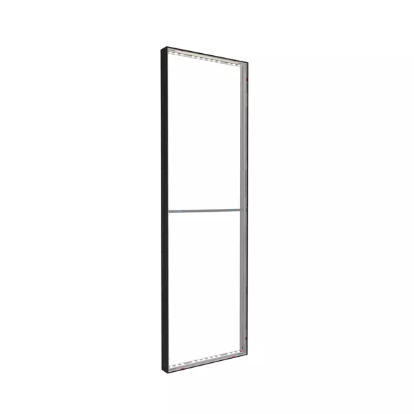 78x250cm - standard wall with upper exit Modularico M100LED, black profile