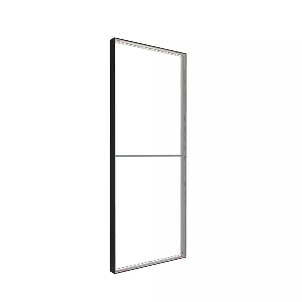 100x250cm - ściana standardowa z wyjściem górnym Modularico M100LED, profil czarny