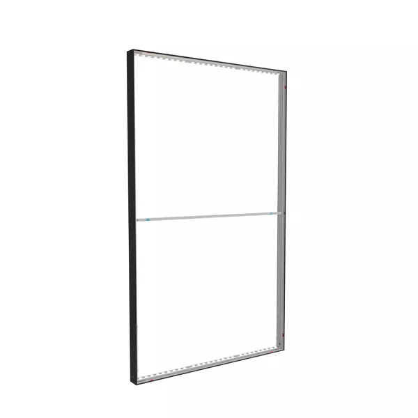 150x250cm - ściana standardowa Modularico M100LED, profil czarny