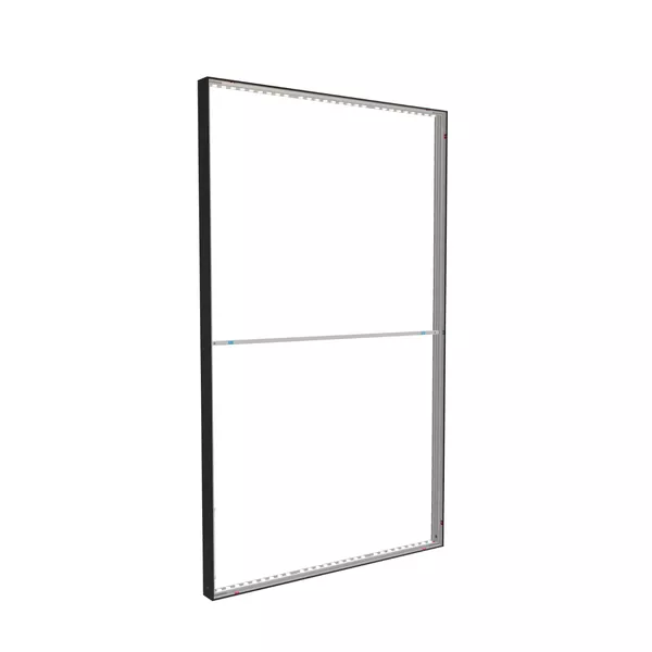 150x250cm - standard wall with upper exit Modularico M100LED, black profile