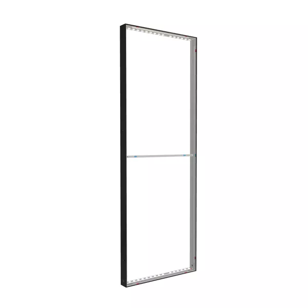 88x250cm - ściana standardowa z wyjściem górnym Modularico M100LED, profil czarny