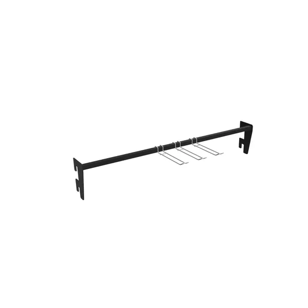 100cm - wieszak poziomy D5 z mocowaniami Double Faro, zawieszki D2, czarny