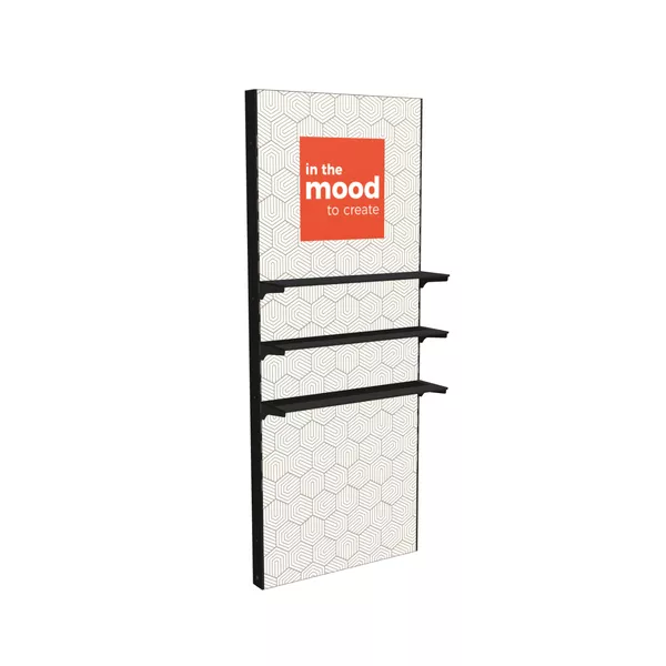 100x200cm - regał ścienny Faro S100D LED, 3 półki, profil czarny