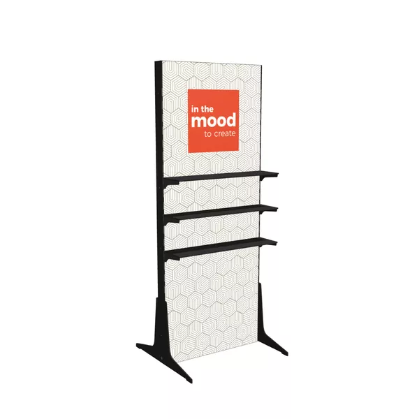 100x250cm - regał wolnostojący Faro S100D LED, półki, profil czarny