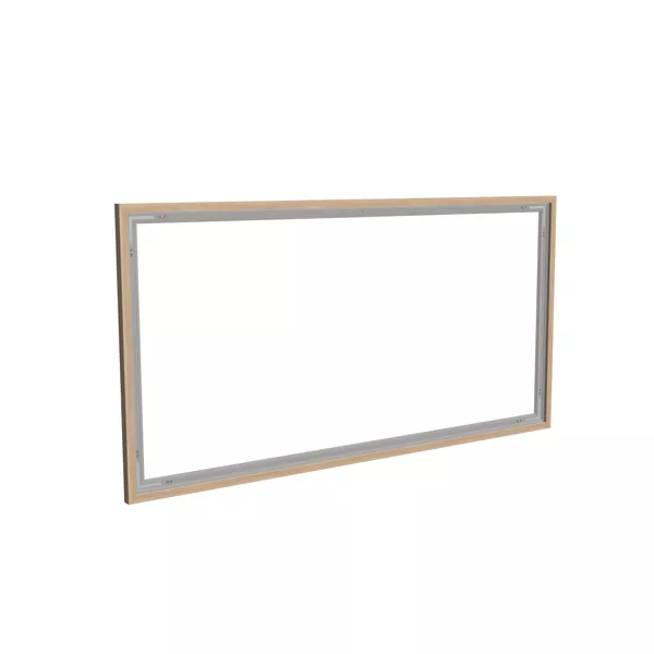 200x100cm - ścienna rama S25, profil srebrny, ramka DECO D2 Dąb