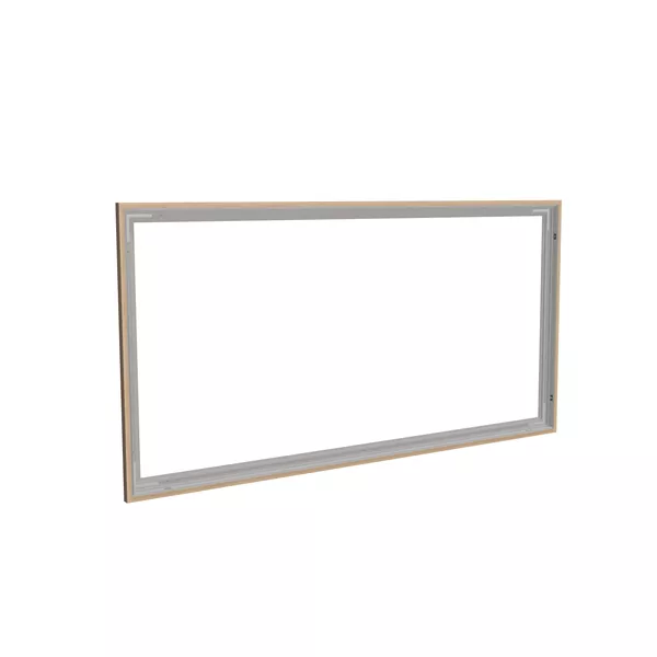 200x100cm - ścienna rama S50T, profil srebrny, ramka DECO D1 Dąb