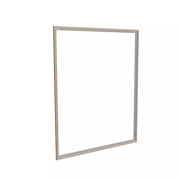 200x250cm - ścienna rama S50T, profil srebrny, ramka DECO D1 Dąb