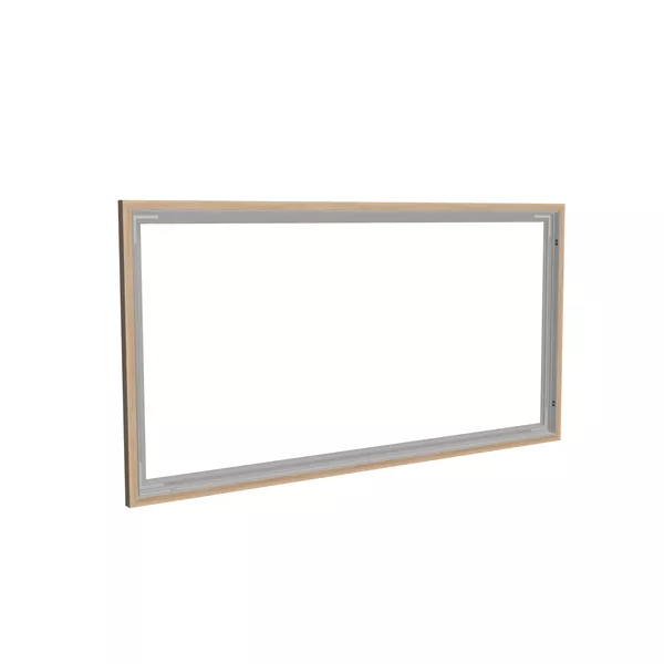200x100cm - ścienna rama S50T, profil srebrny, ramka DECO D2 Dąb
