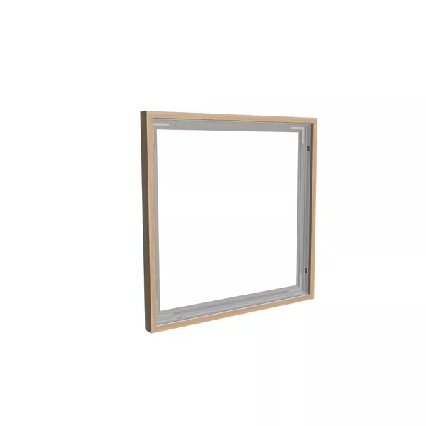100x100cm - ścienna rama S50T, profil srebrny, ramka DECO D3 Dąb