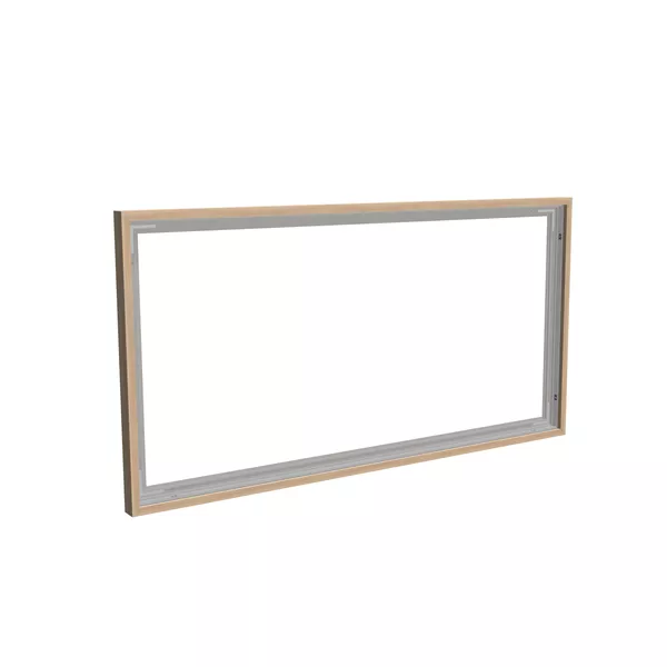200x100cm - ścienna rama S50T, profil srebrny, ramka DECO D3 Dąb