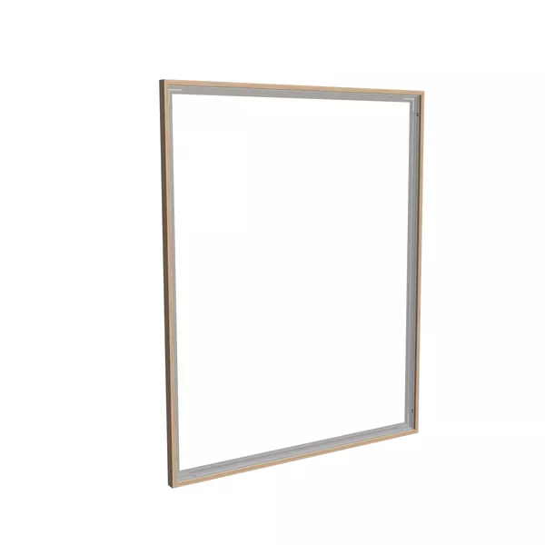 200x250cm - ścienna rama S50T, profil srebrny, ramka DECO D3 Dąb