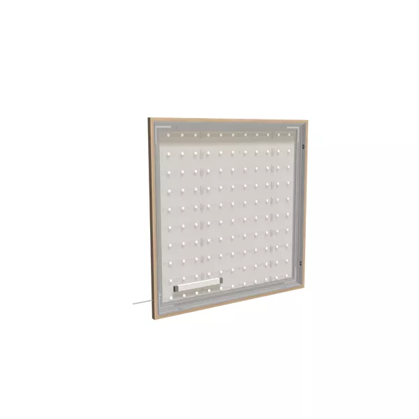 100x100cm - ścienna rama S50T LED, profil srebrny, ramka DECO D1 Dąb
